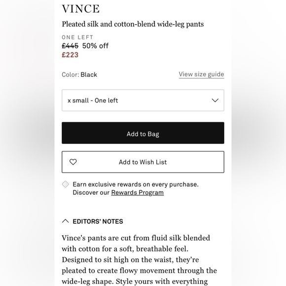 Vince Blue Wide Leg Trousers - Picture 3 of 8